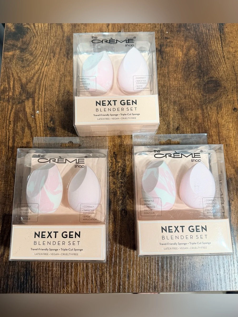 The Crème Shop Next Gen Blender Set - Pink/White Makeup Sponges